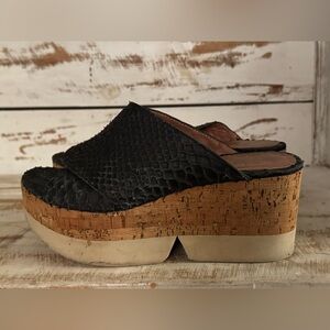 Chic Black Platform Mules with Cork Sole